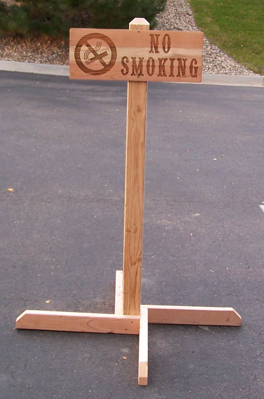 Red Wood Free Standing Signs